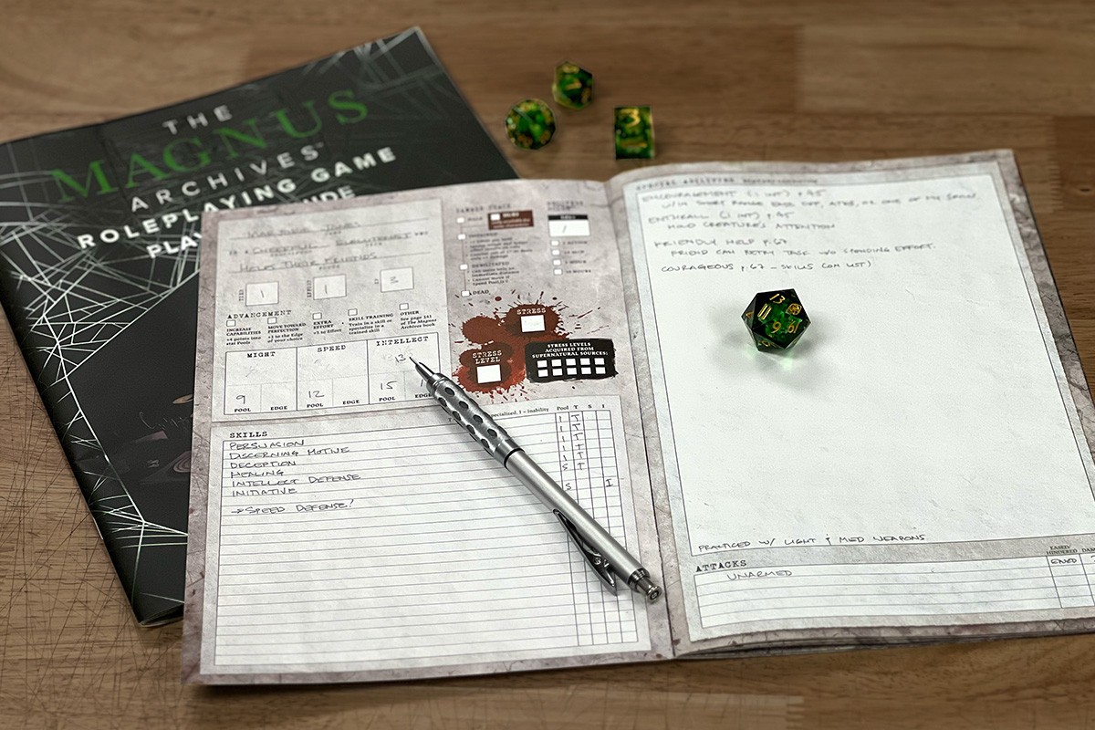 The Magnus Archives Roleplaying Game Character Portfolios and Character Sheet
