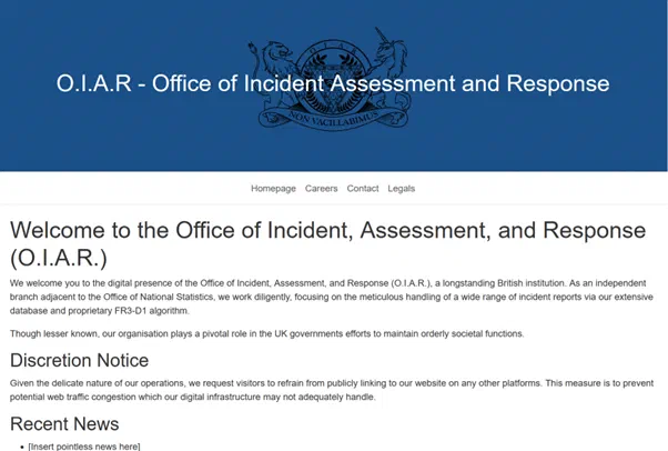 The O.I.A.R. Homepage